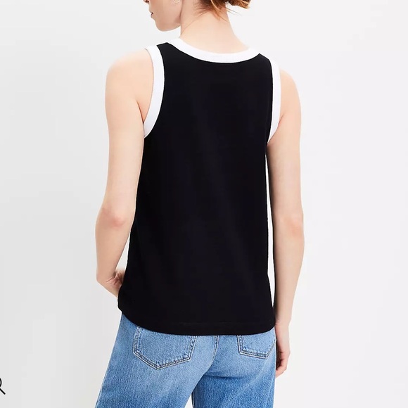 LOFT Black and White Harbor Tank Top - Picture 3 of 6